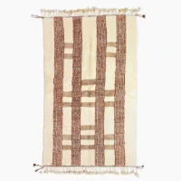 Modern Moroccan Rug - Cream & Rust