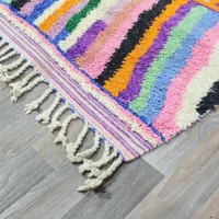 Colorful Moroccan Rug with Geometric Design Authentic Moroccan rug