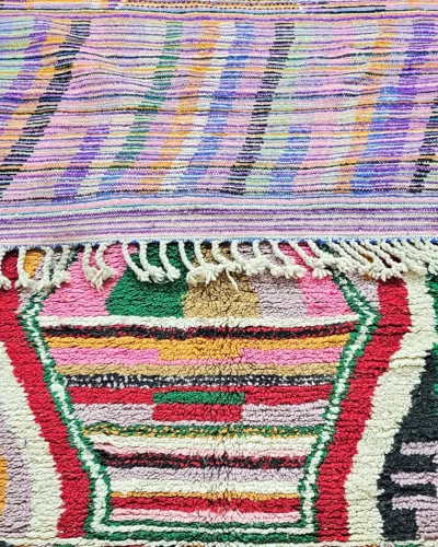 Colorful Moroccan Rug with Geometric Design Authentic Moroccan rug