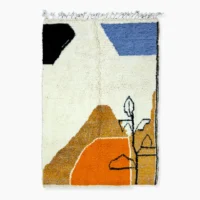 Mid-Century Modern Moroccan Rug - Abstract Art