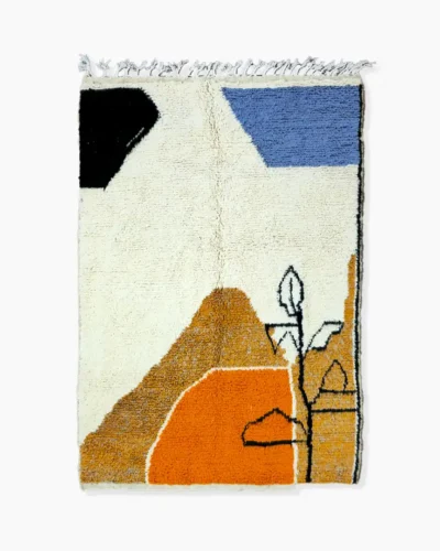 Mid-Century Modern Moroccan Rug - Abstract Art