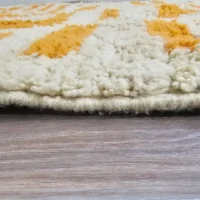 Tangerine Maze Moroccan Rug on Creamy base