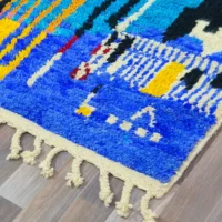 Unique Handwoven Moroccan Rug – Cityscape Art