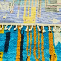 Unique Handwoven Moroccan Rug – Cityscape Art