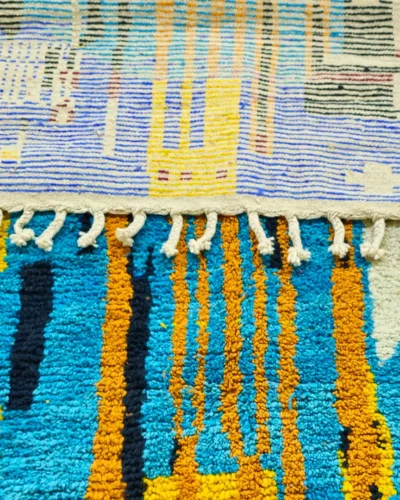 Unique Handwoven Moroccan Rug – Cityscape Art