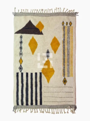 Top View Of Atlas Sun Geometric Hand-Knotted Rug