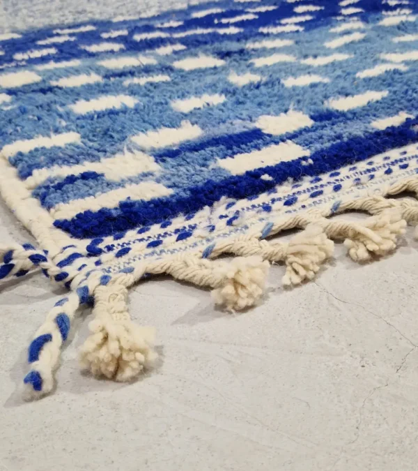 Handwoven Checked Plush Wool Rug - Image 8