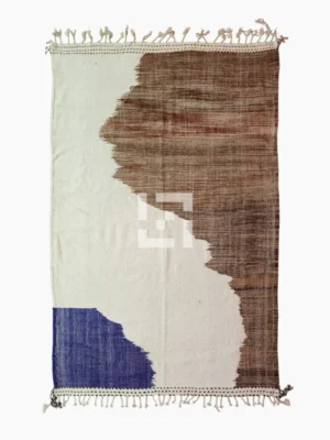 Top View of Horizon Abstract Kilim Rug