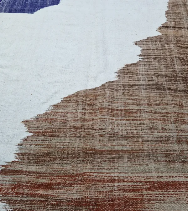 Detailed View of Horizon Abstract Kilim Rug