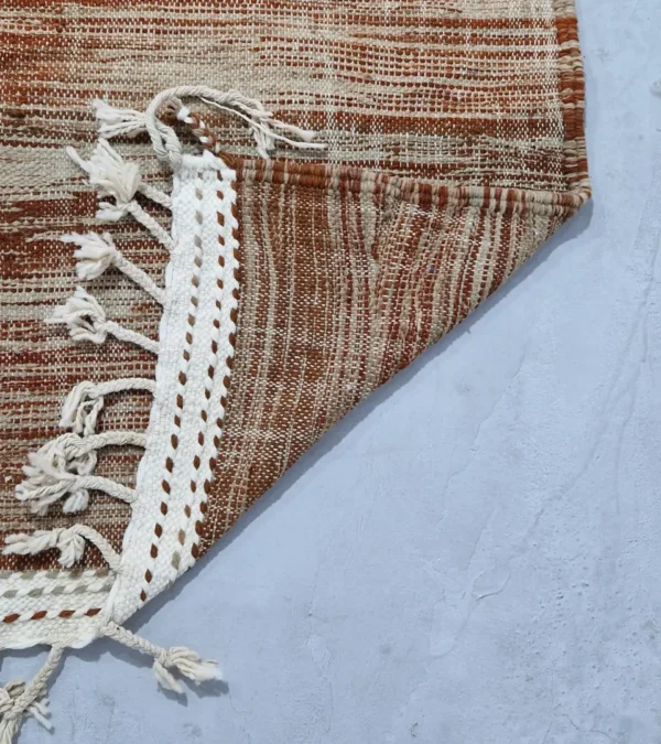 Detailed View of Horizon Abstract Kilim Rug