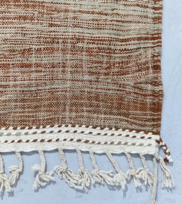 Detailed View of Horizon Abstract Kilim Rug