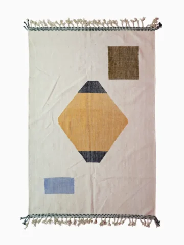 Top View of Orion Lozenge Geometric Kilim Rug