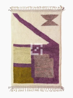 Top View of Zaria Curve Abstract Wool Rug