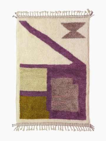 Top View of Zaria Curve Abstract Wool Rug