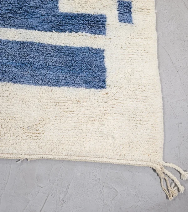 Detailed View of Hand-Knotted Contemporary Abstract Wool Area Rug with Colorful Shapes