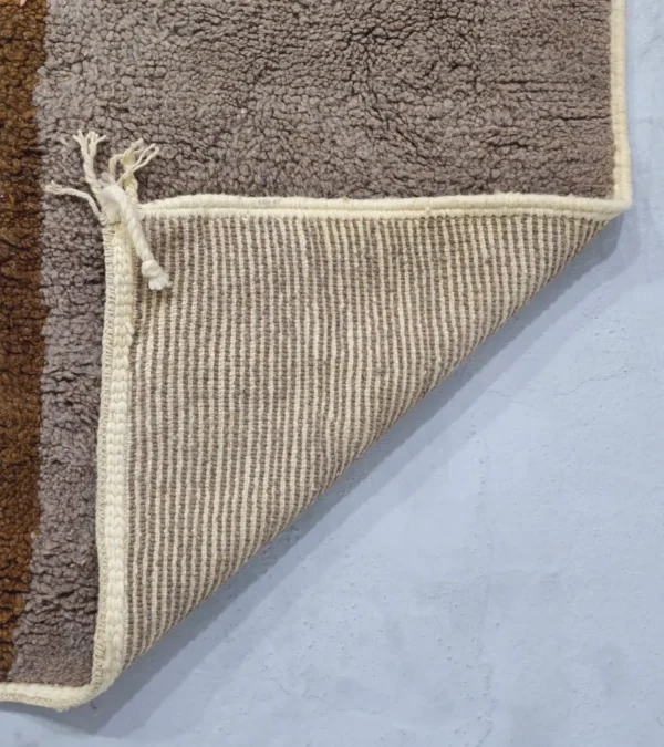Detailed View of Avery handmade Beni Ourain wool rug with a modern geometric neutral design
