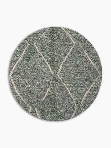 Hand Knotted Round Wool Rug