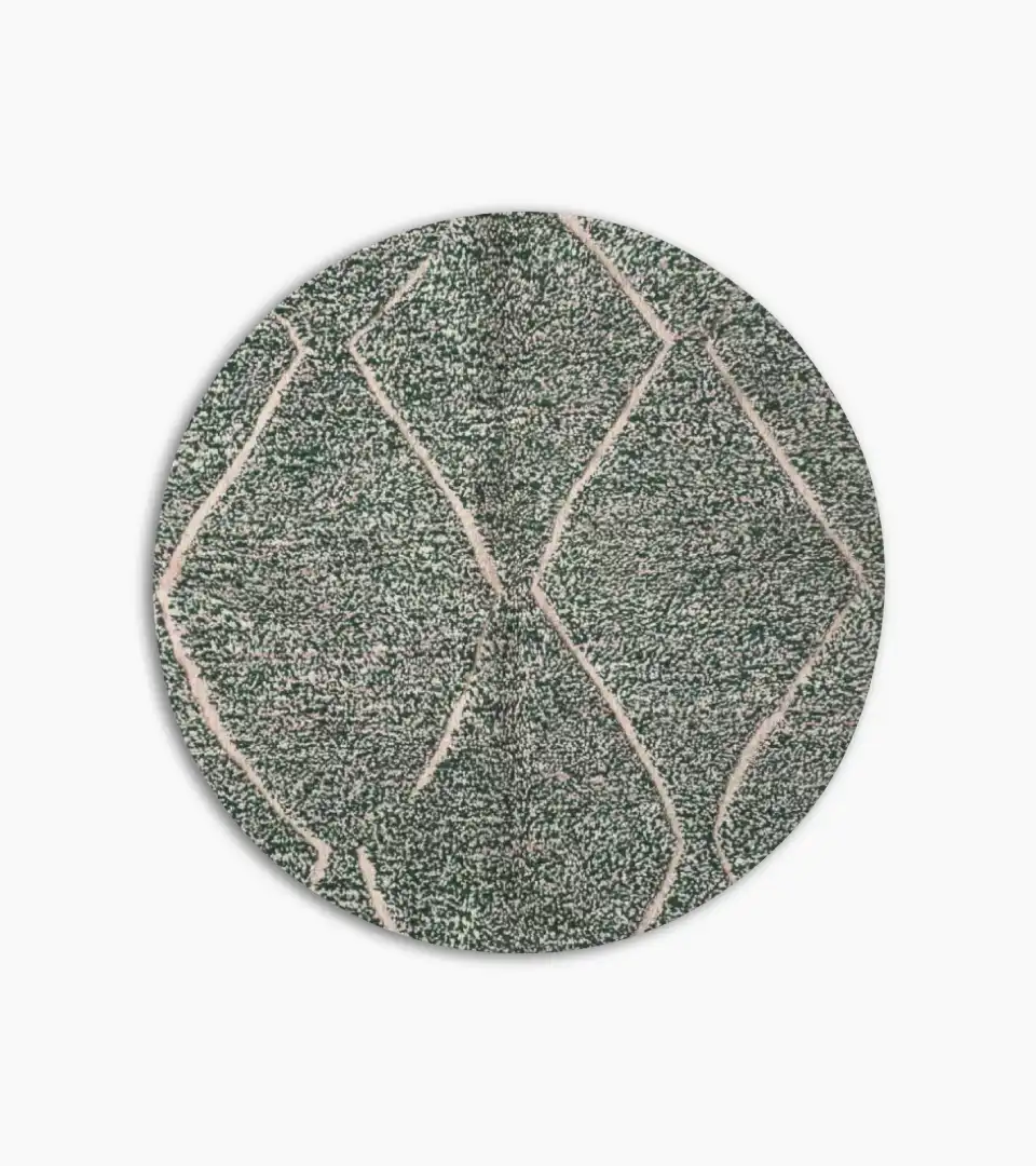Hand Knotted Round Wool Rug
