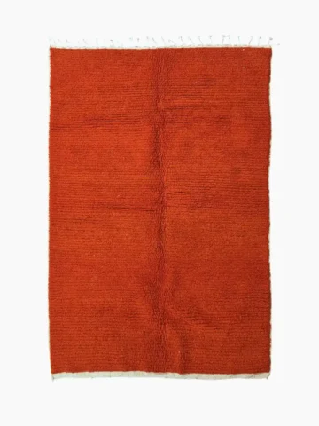 Hand knotted wool rug 5x7 burnt orange