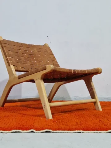 Burnt orange Moroccan wool statement rug