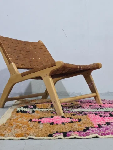 Boho style Moroccan wool rug 4x6 ft