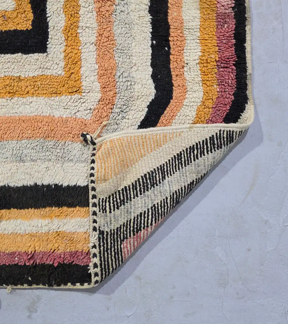 Artisan hand knotted multicolor wool rug