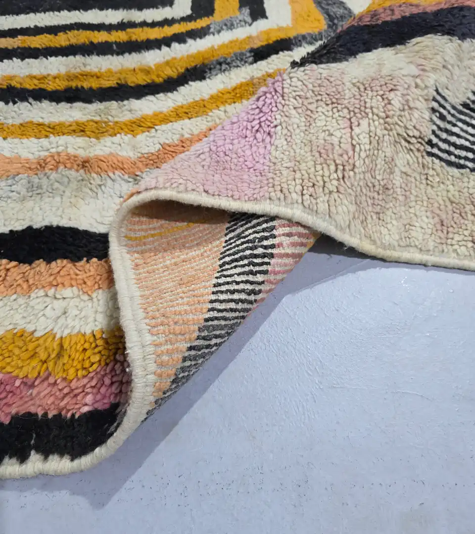 Artisan hand knotted multicolor wool rug