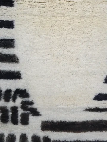 Modern striped and grid Moroccan wool runner for hallway 2.5x10