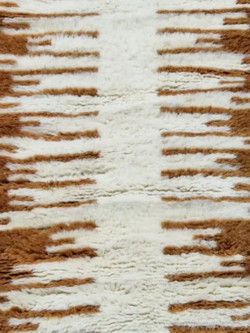 Minimal warm Moroccan runner rug 2.5x8 with organic pattern