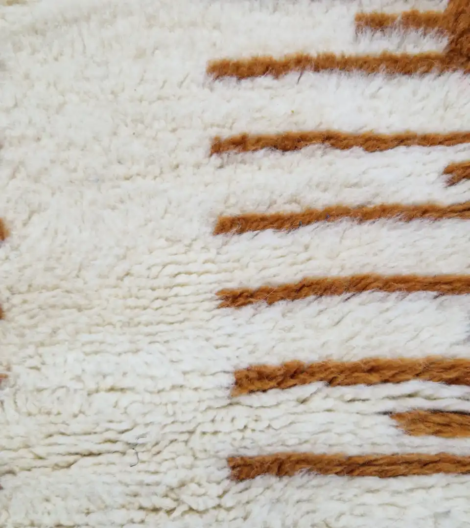 Minimal warm Moroccan runner rug 2.5x8 with organic pattern