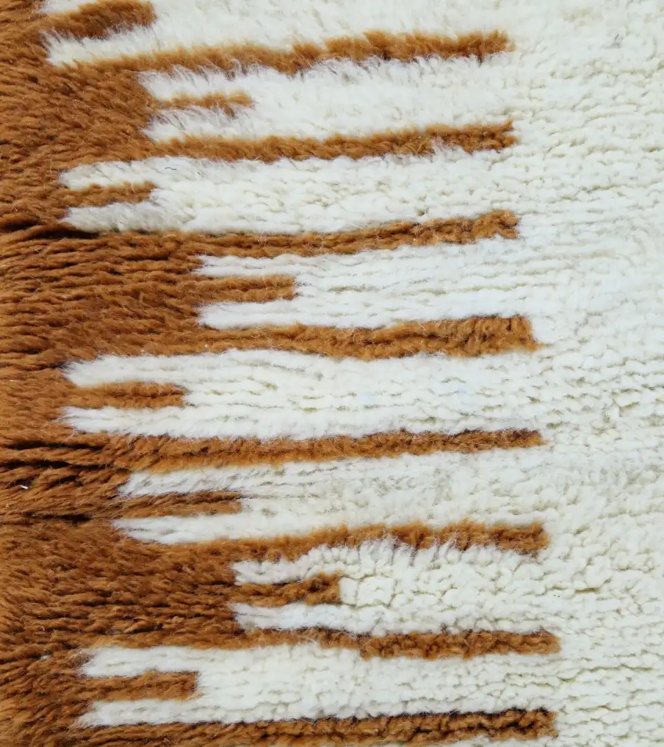 Minimal warm Moroccan runner rug 2.5x8 with organic pattern