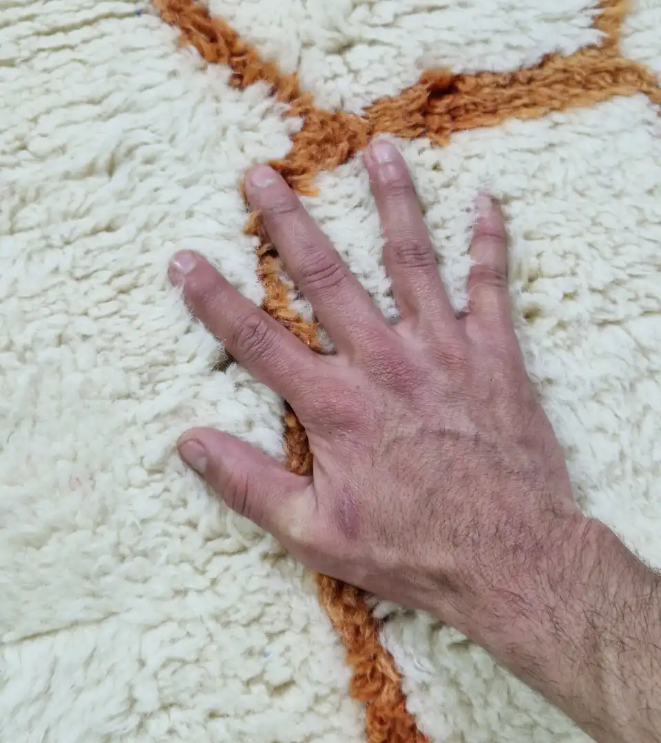 Minimalist wool hallway runner rug 3x8 hand knotted in Morocco