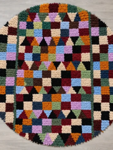 8' x 8' Checkered Moroccan Round Rug